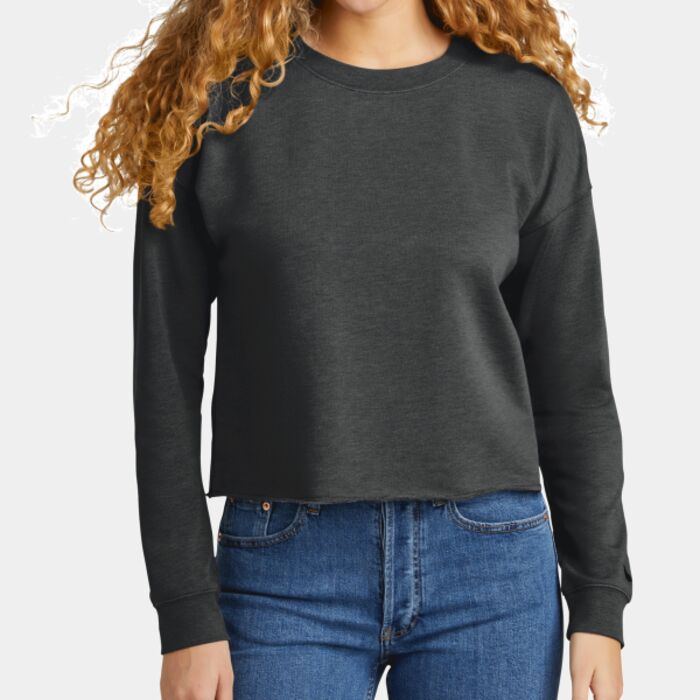 Women's Tri Blend Fleece Crop Crew Thumbnail