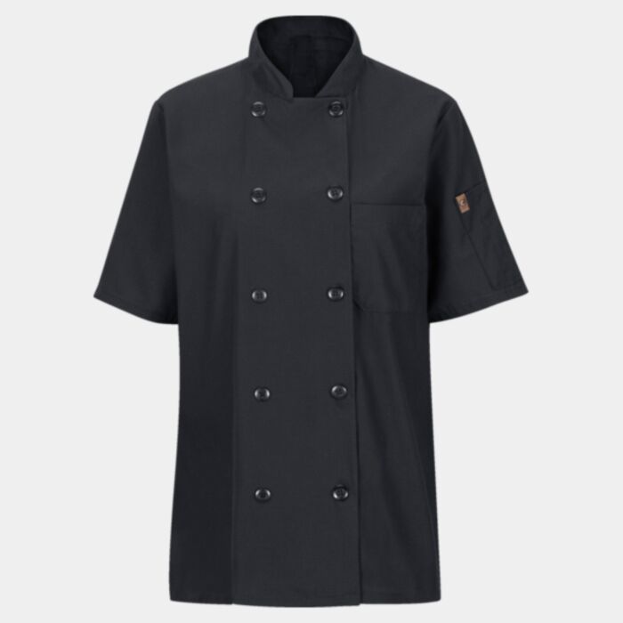 Women's Mimix™ Short Sleeve Chef Coat with OilBlok Thumbnail