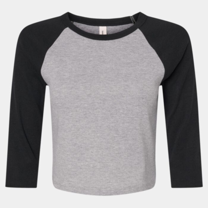Women's Micro Rib Three-Quarter Raglan Sleeve Baby Tee Thumbnail