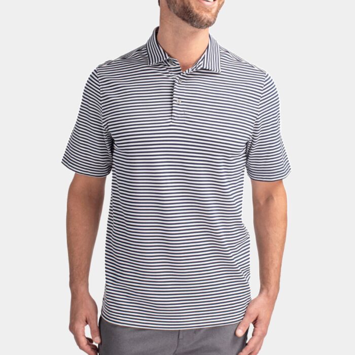 Cutter & Buck Virtue Eco Pique Stripe Recycled Mens Big and Tall Polo Thumbnail