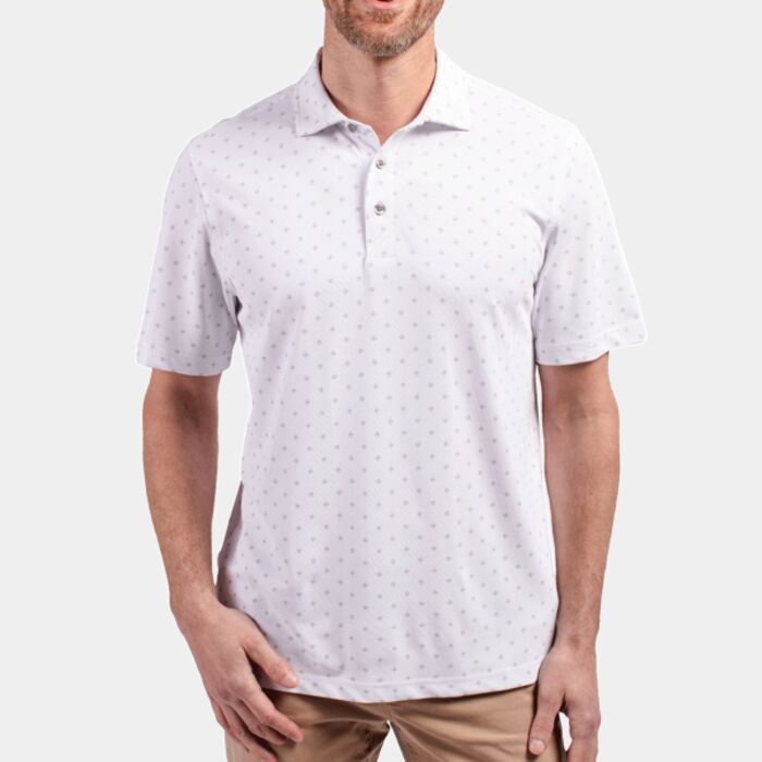 Cutter & Buck Virtue Eco Pique Tile Print Recycled Mens Big & Tall Polo Thumbnail