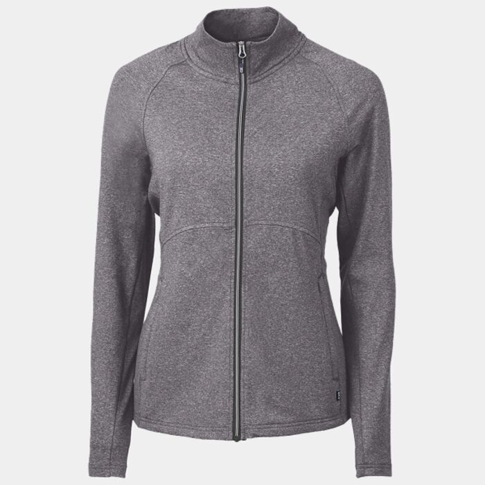 Cutter & Buck Adapt Eco Knit Heather Recycled Womens Full Zip Thumbnail