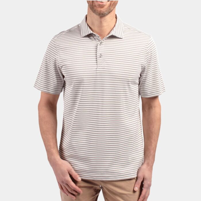 Cutter & Buck Virtue Eco Pique Stripe Recycled Mens Polo Thumbnail