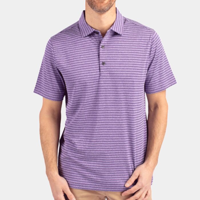 Cutter & Buck Forge Eco Heather Stripe Stretch Recycled Mens Polo Thumbnail