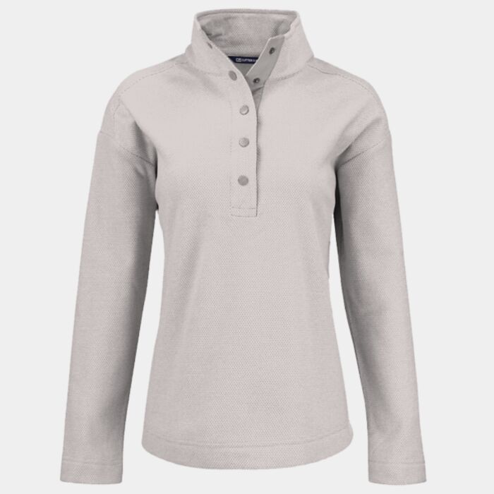 Cutter & Buck Hunts Point Eco Textured Fleece Recycled Womens Snap Pullover Thumbnail