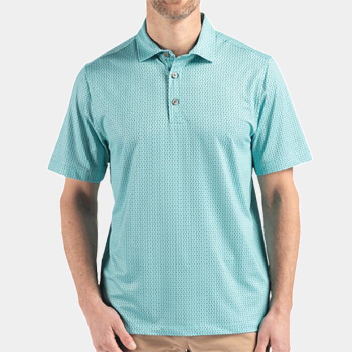 Cutter & Buck Pike Eco Shadow Check Print Recycled Mens Polo Thumbnail