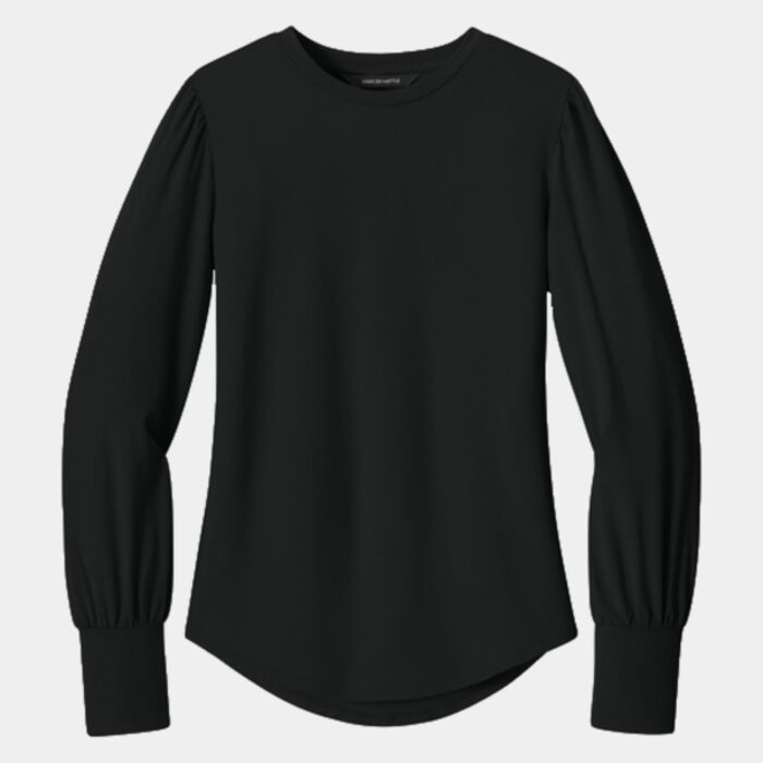 Women's Stretch Jersey Long Sleeve Blouson Top Thumbnail