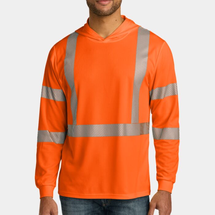 Ansi 107 Class 3 Long Sleeve Segmented Tape Hooded Tee Thumbnail