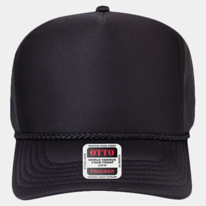 OTTO CAP® 5 Panel High Crown Circle Mesh Back Trucker Hat Thumbnail