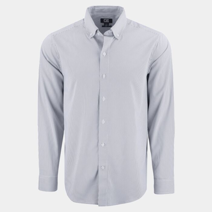 Cutter & Buck Skyline Epic Confidence Recycled Pinstripe Mens Big & Tall Long Sleeve Dress Shirt Thumbnail