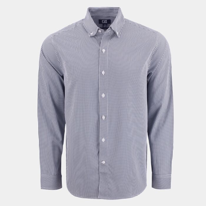 Cutter & Buck Skyline Epic Confidence Recycled Gingham Mens Big & Tall Long Sleeve Dress Shirt Thumbnail