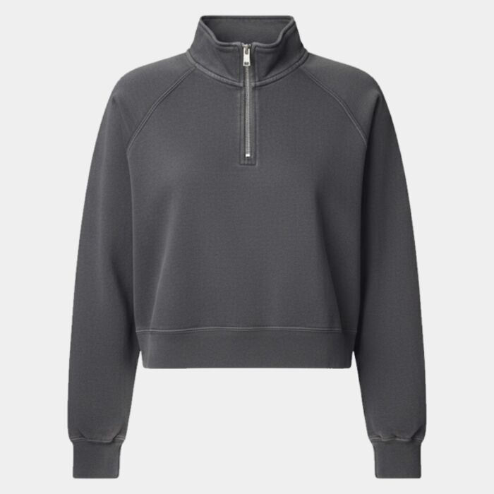 Women's Garment-Dyed Mid-Length Quarter-Zip Sweatshirt Thumbnail