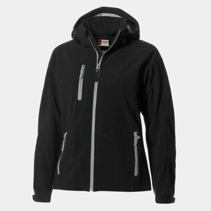 Clique Serac Stretch Softshell Hooded Full Zip Womens Jacket Thumbnail