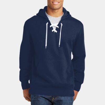 Lace Up Pullover Hooded Sweatshirt Thumbnail