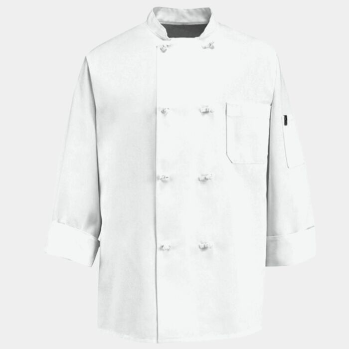 Eight Knot Button Chef Coat with Thermometer Pocket Thumbnail