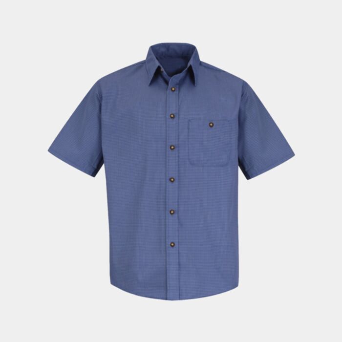 Men's Mini-Plaid Uniform Short Sleeve Shirt Thumbnail