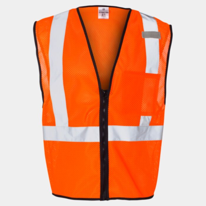Unisex Single Pocket Zipper Mesh Class 2 Vest Thumbnail