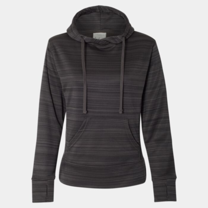 Women's Odyssey Striped Performance Fleece Lapover Hooded Sweatshirt Thumbnail