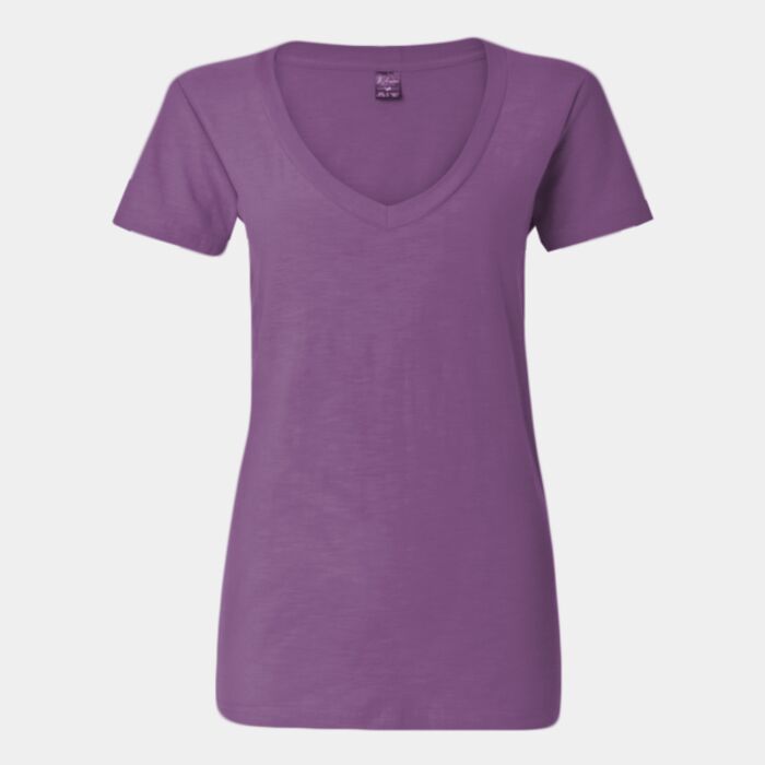 Women's V-Neck Slub T-Shirt Thumbnail