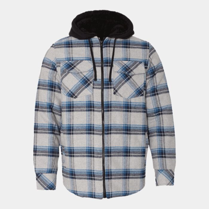 Men's Quilted Flannel Hooded Jacket Thumbnail