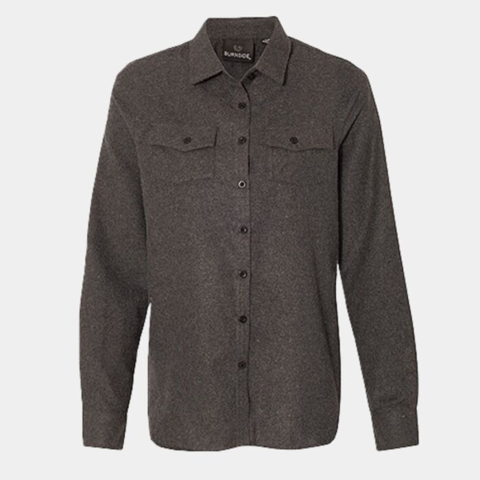 Women's Solid Flannel Shirt Thumbnail