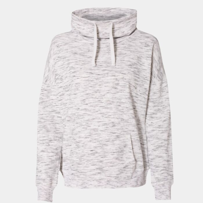 Women’s Mélange Fleece Cowl Neck Sweatshirt Thumbnail