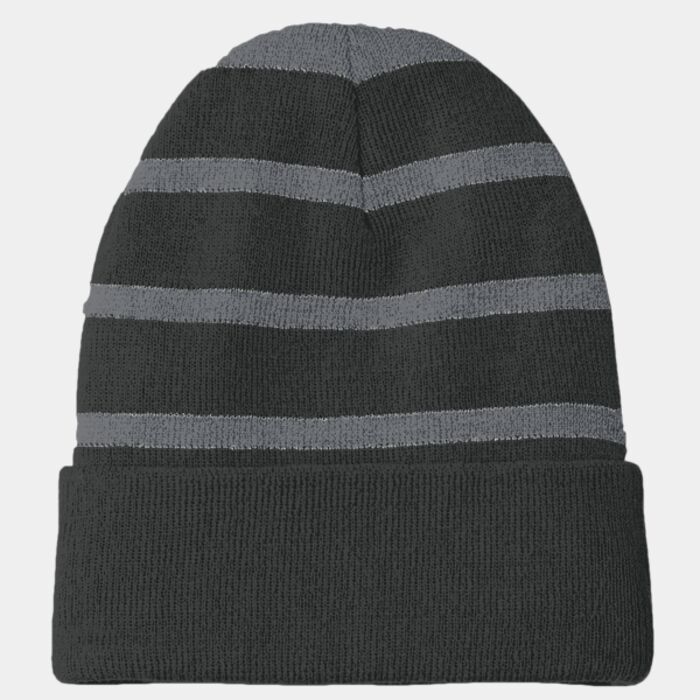 Striped Beanie with Solid Band Thumbnail