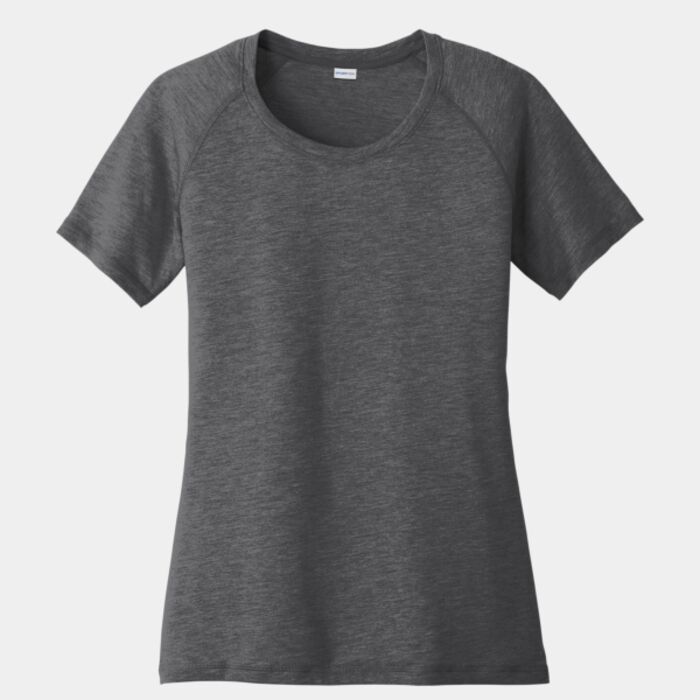 Women's PosiCharge ® Tri Blend Wicking Scoop Neck Raglan Tee Thumbnail