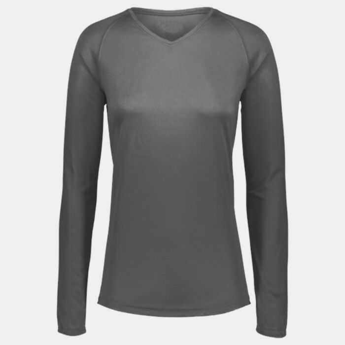 Women's Attain Wicking Long Sleeve V-Neck T-Shirt Thumbnail