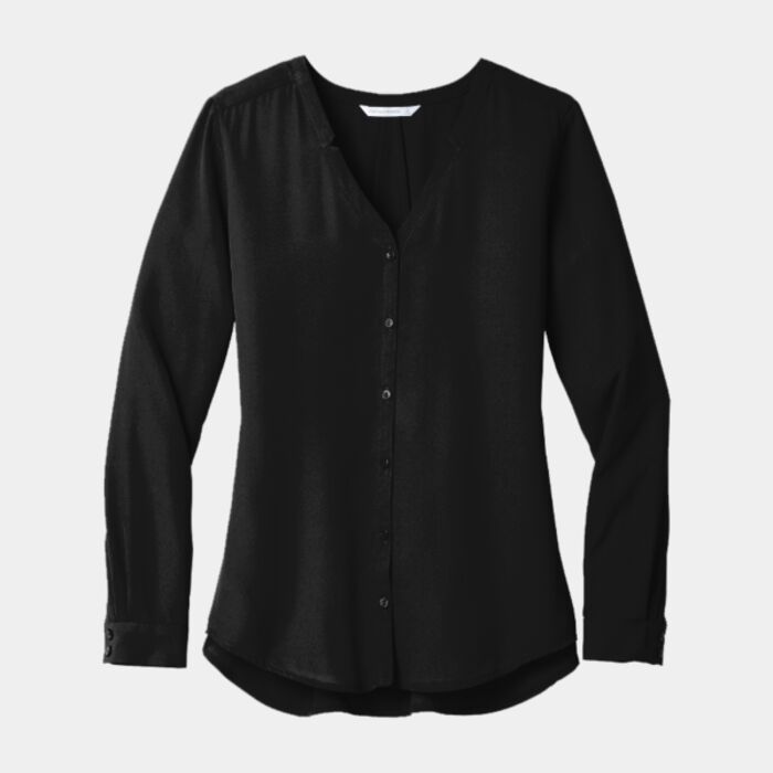 Women's Long Sleeve Button Front Blouse Thumbnail