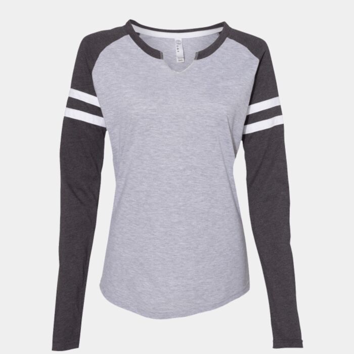 Women's Fine Jersey Mash Up Long Sleeve T-Shirt Thumbnail