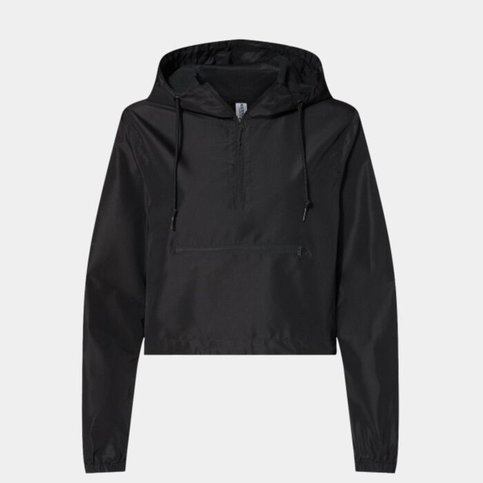 Women's Lightweight Quarter-Zip Pullover Crop Windbreaker Thumbnail