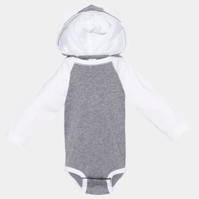 Infant Fine Jersey Character Hooded Long Sleeve Bodysuit with Ears Thumbnail