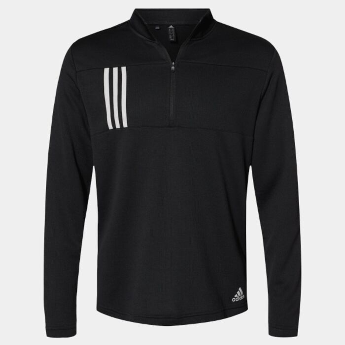 Men's 3-Stripes Double-Knit Quarter-Zip Pullover Thumbnail