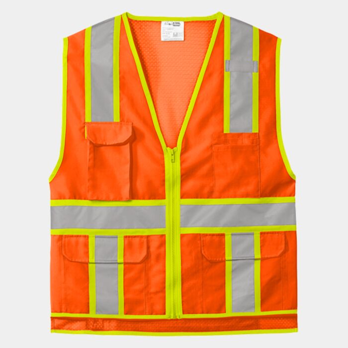 Ansi 107 Class 2 Surveyor Zippered Two Tone Vest Thumbnail