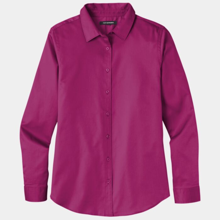 Ladies Long Sleeve SuperPro React Twill Shirt Thumbnail
