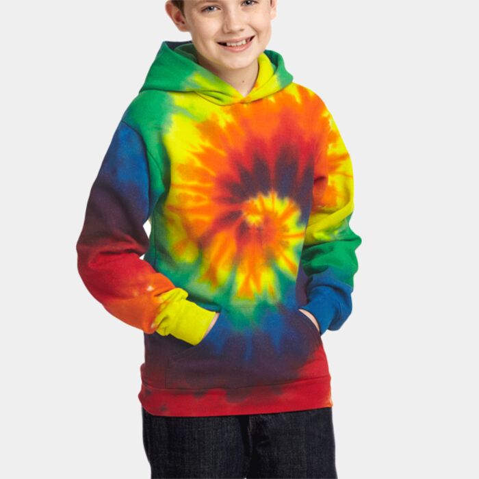 Youth Tie Dye Pullover Hooded Sweatshirt - CN Thumbnail